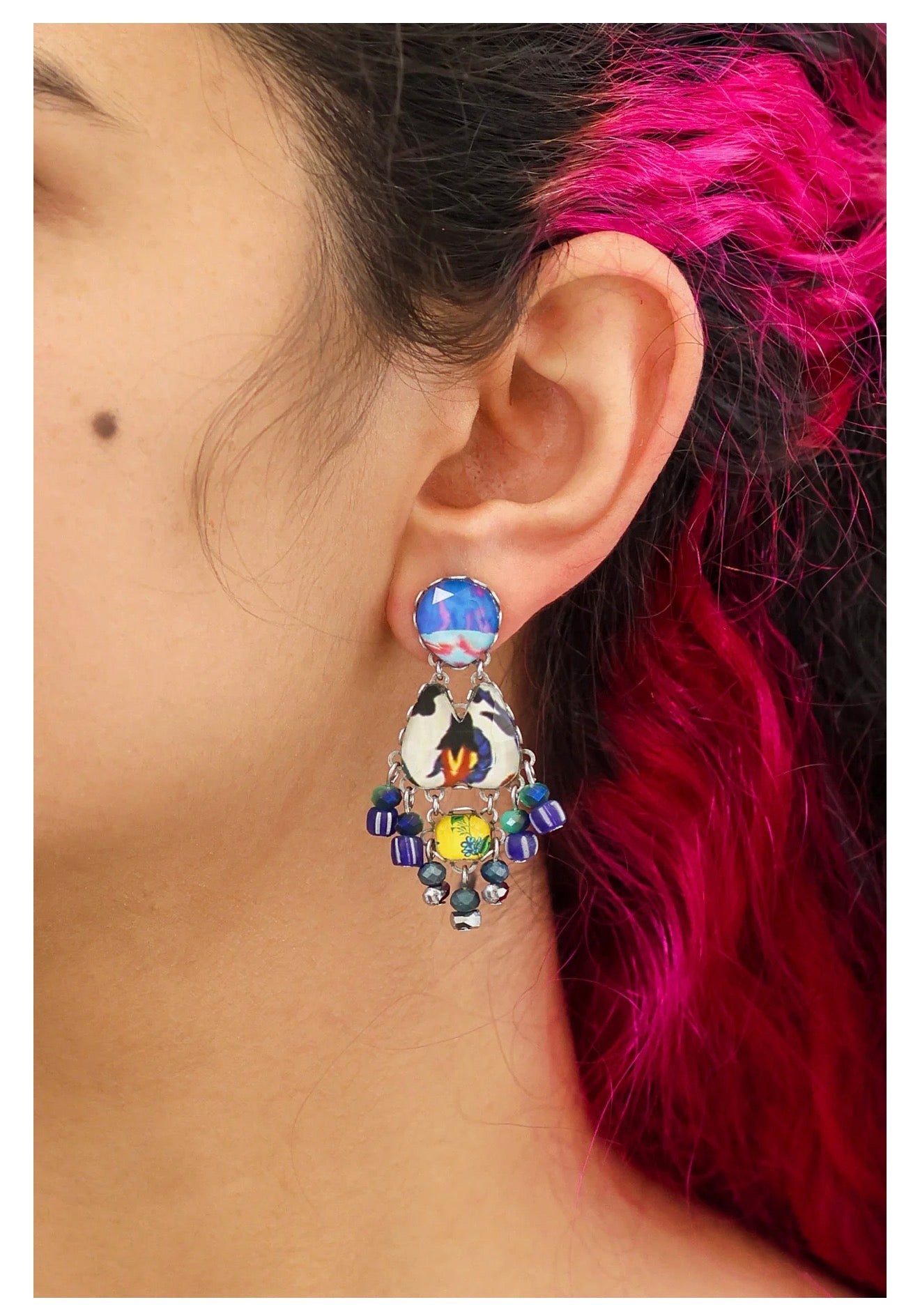Ayala bar Candy Twist Set, Glass Earrings,Marshmallow R2401
