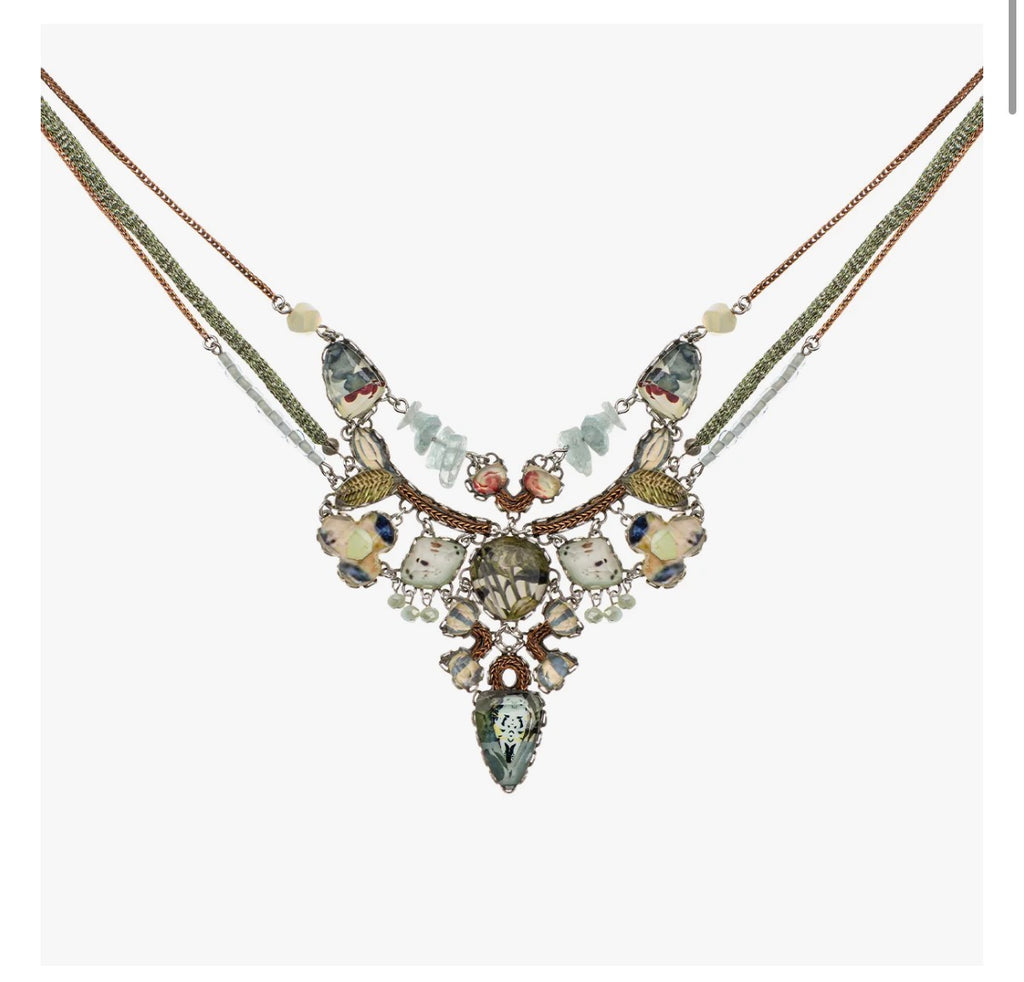 Ayala bar Neptune's Garden Set, Glass Necklace, Wakame R3643