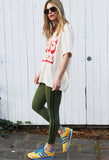 Hammill & Co LOGO V-NECK TEE - NATURAL