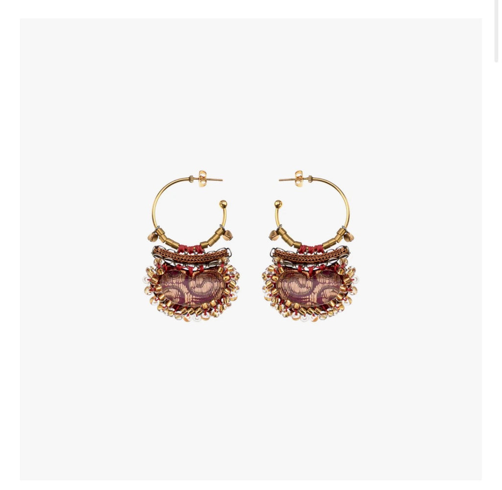 Ayala bar Plum Wine Set, Purple Drop Earrings, Frostbloom H2387