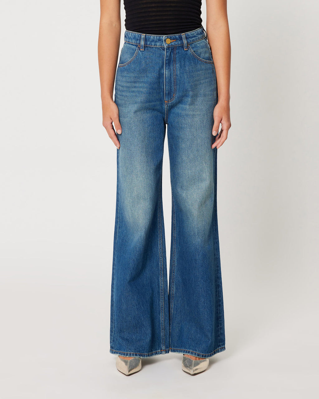ROLLAS WOMENS STUDIO FLARE DARK VINTAGE BLUE SALE