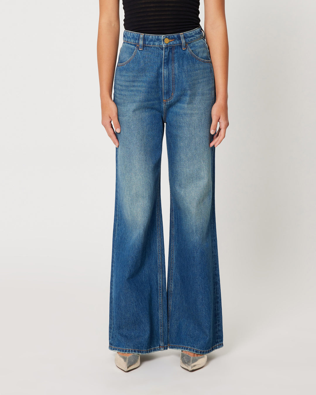 ROLLAS WOMENS STUDIO FLARE DARK VINTAGE BLUE SALE