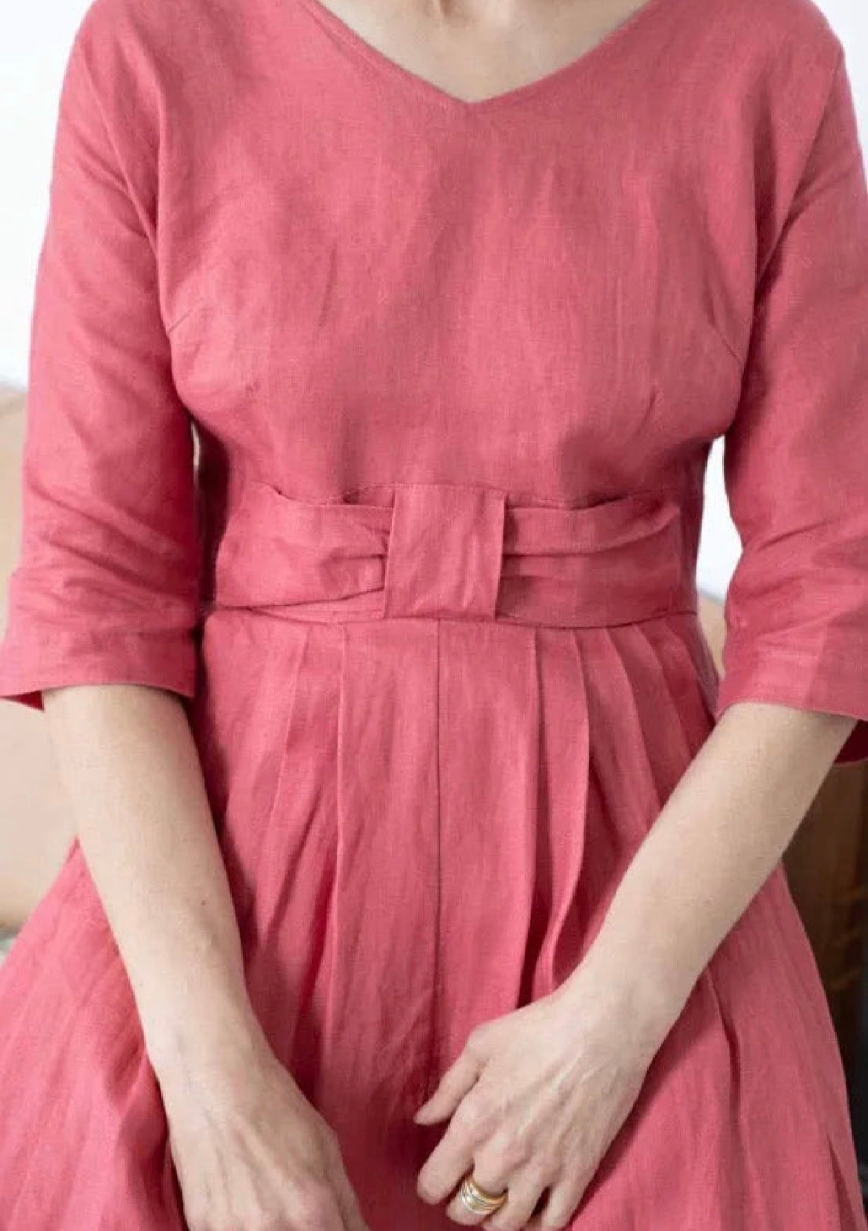 Lazybones Eloise Dress Linen SALE Rose