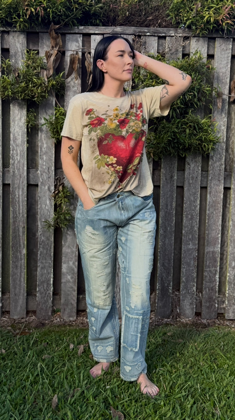 Jaded gypsy peace and love jeans classic