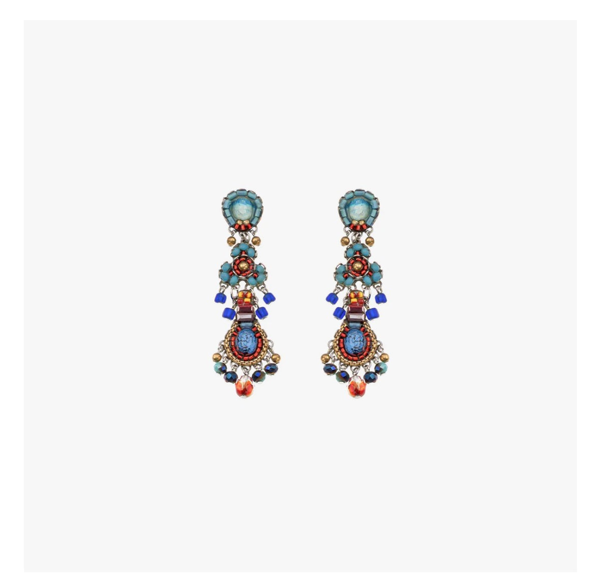 Ayala bar Heatwave Set, Long Beaded Earrings, Sea Glow C2365