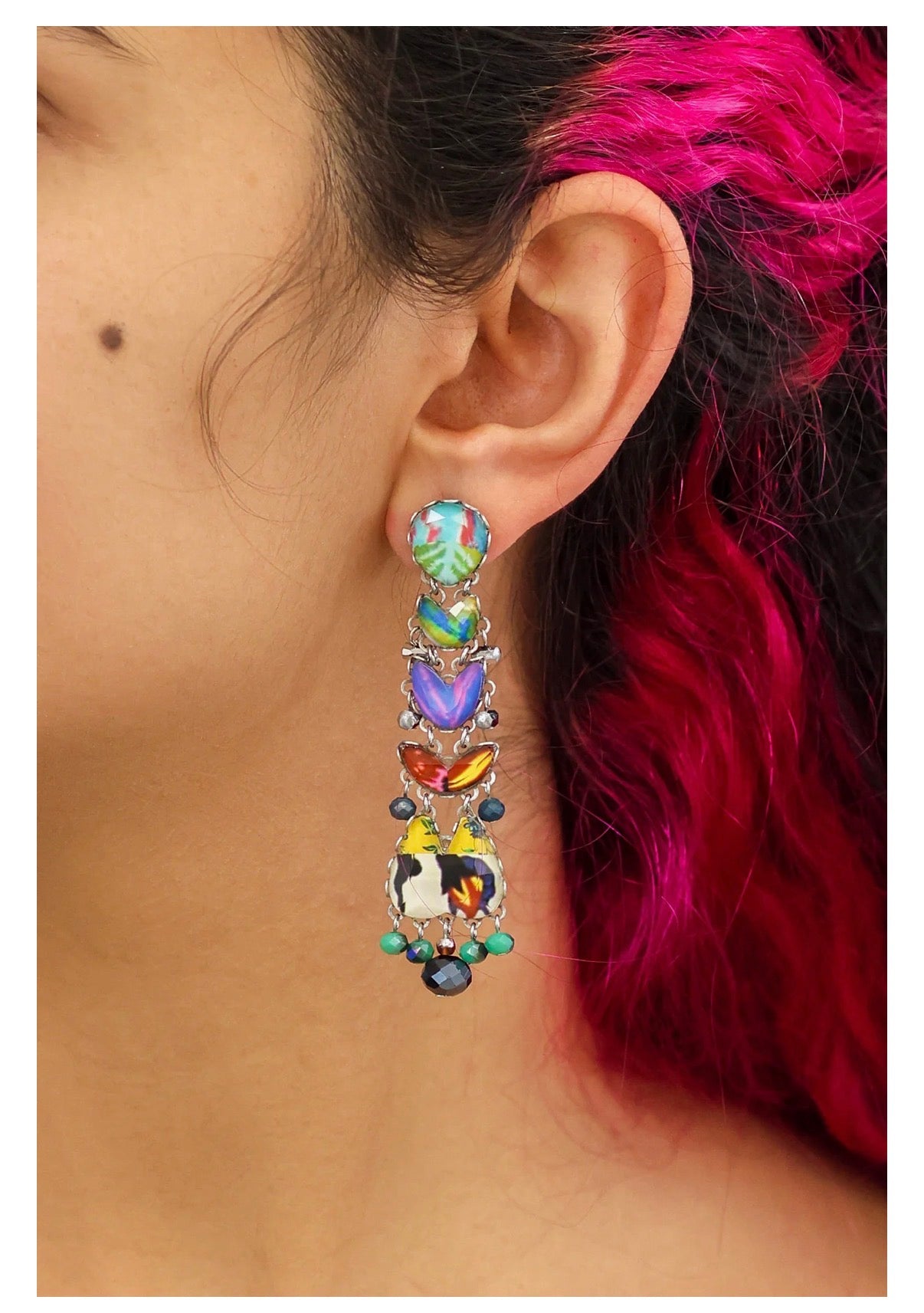 Ayala bar Candy Twist Set, Long Colorful Earrings, Bonbon R2399