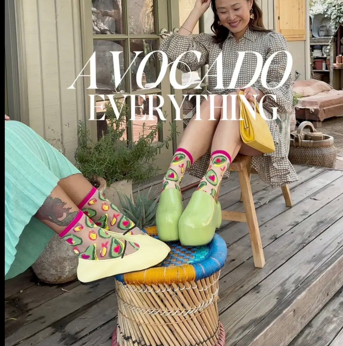 Avocado 🥑 lover sheer crew socks