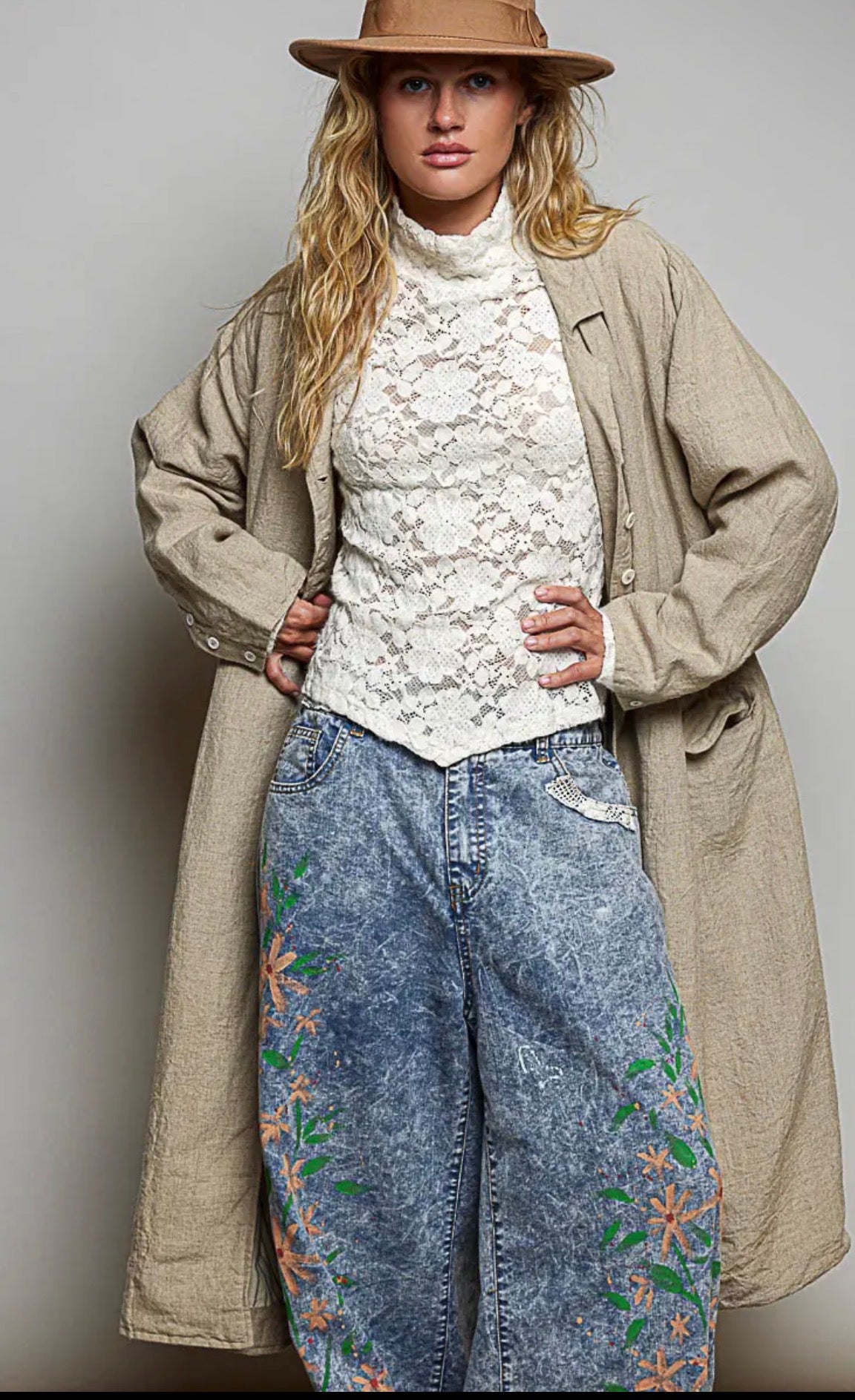 Long sleeve Jedda long cotton coat