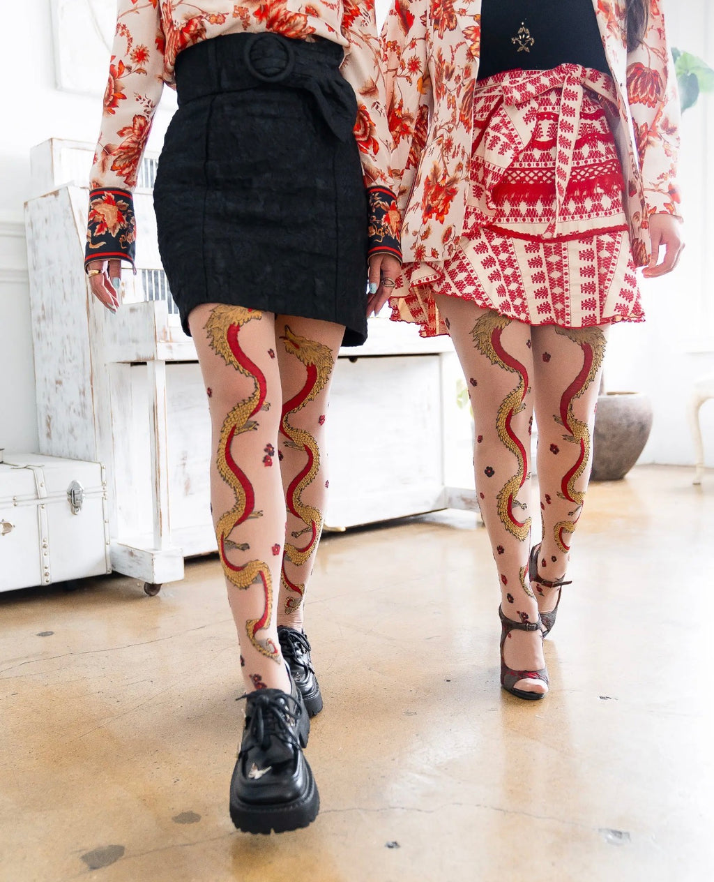 Year of the dragon sheer tights
