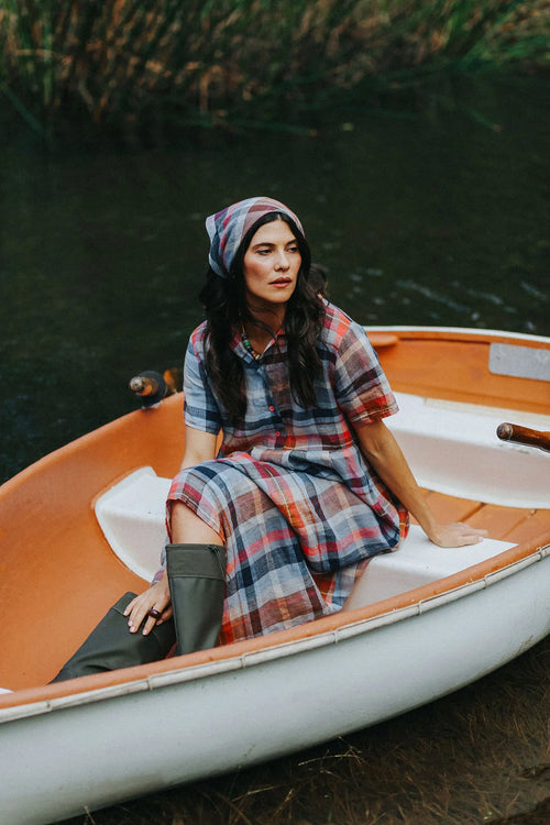 Viane multi color linen dress Montaigne