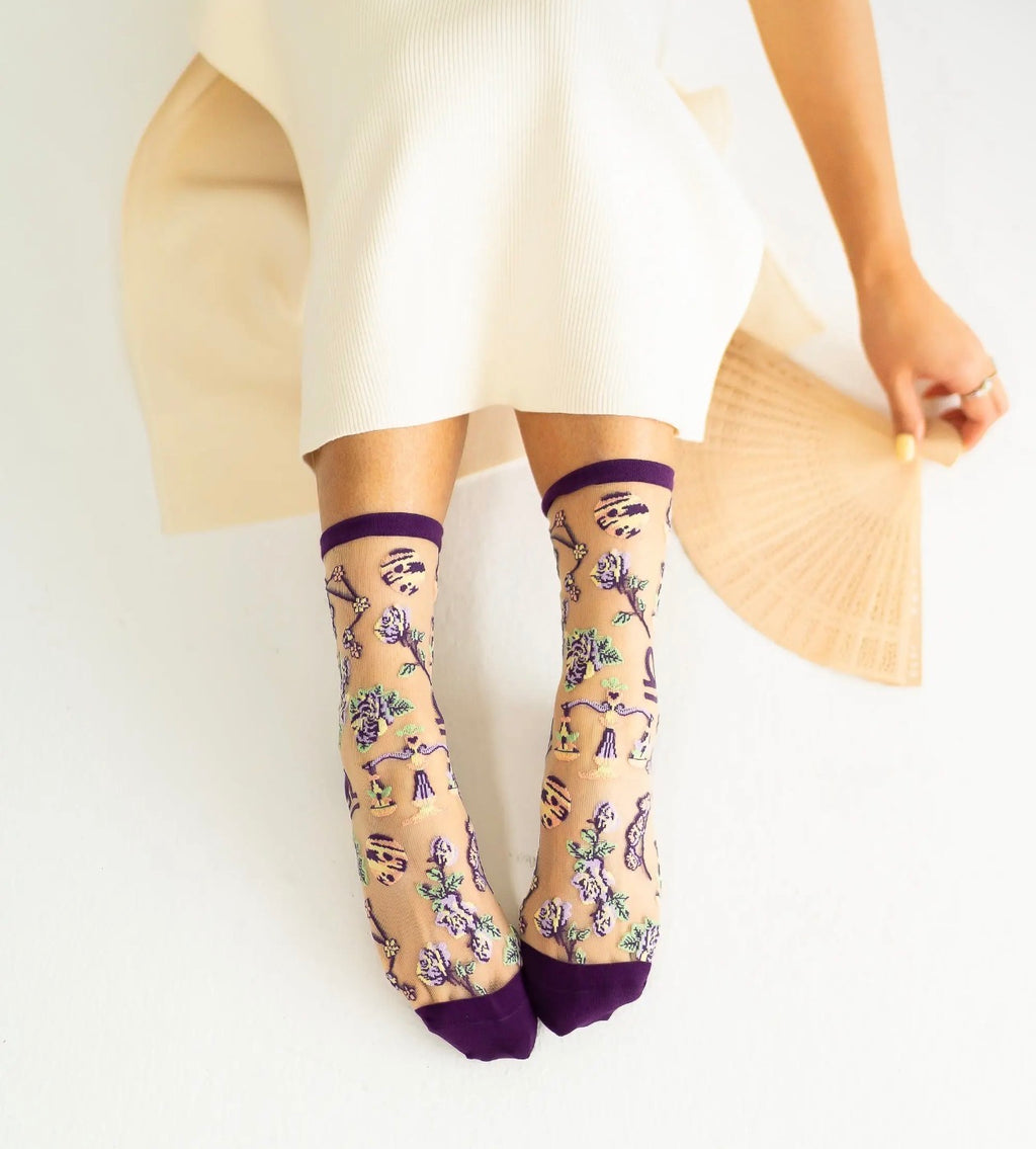 Libra zodiac sheer socks