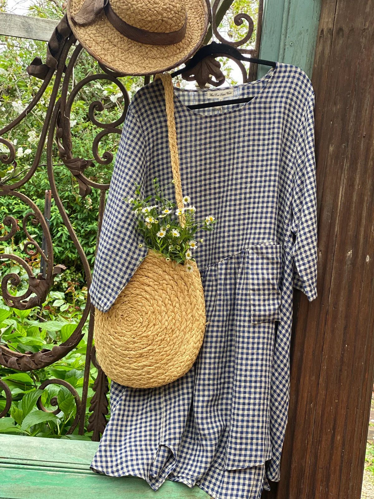 Miss roses sister violet Clarissa dress navy gingham