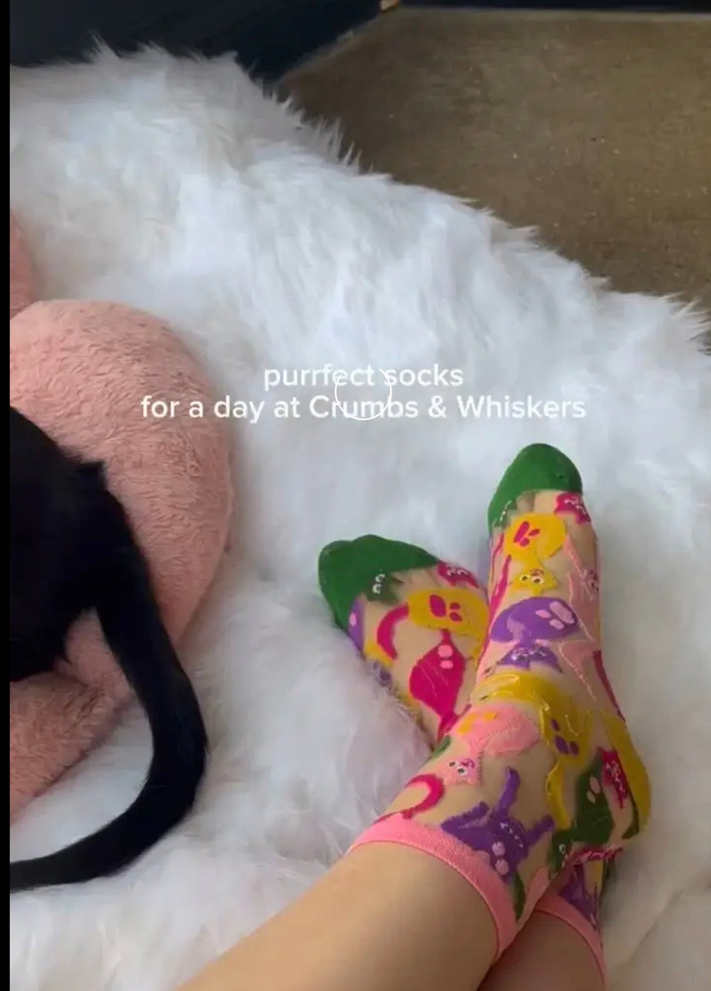 Dopamine cats sheer crew socks