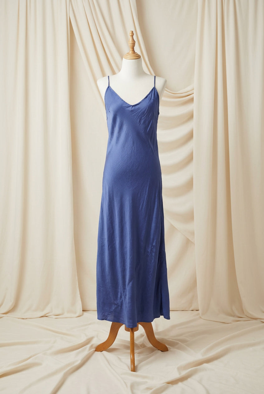 Otomo Marilyn Silk/linen slip long royal blue
