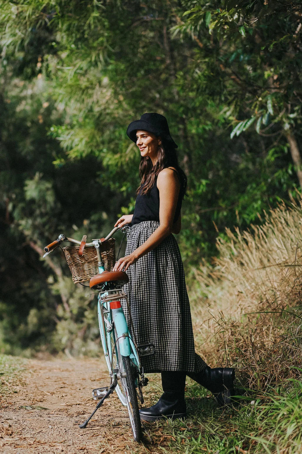 Montaigne Amélie Multi Check Linen Skirt with Belt O/S (Copy)