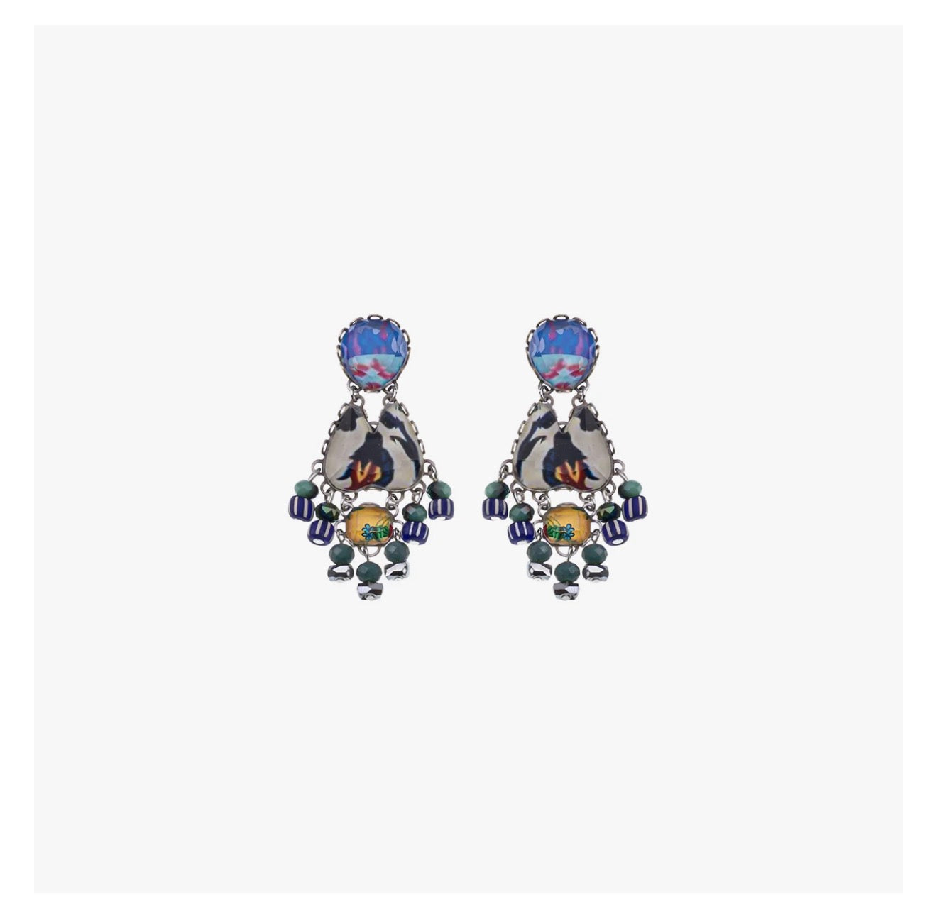 Ayala bar Candy Twist Set, Glass Earrings,Marshmallow R2401