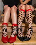 Polka dot knee high sheer