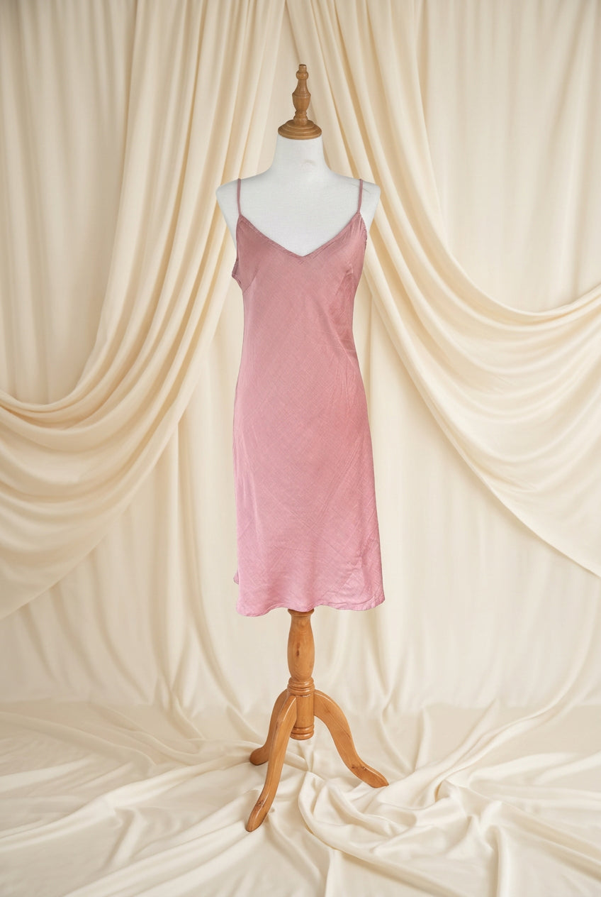 Otomo Marilyn silk/linen slip midi peach