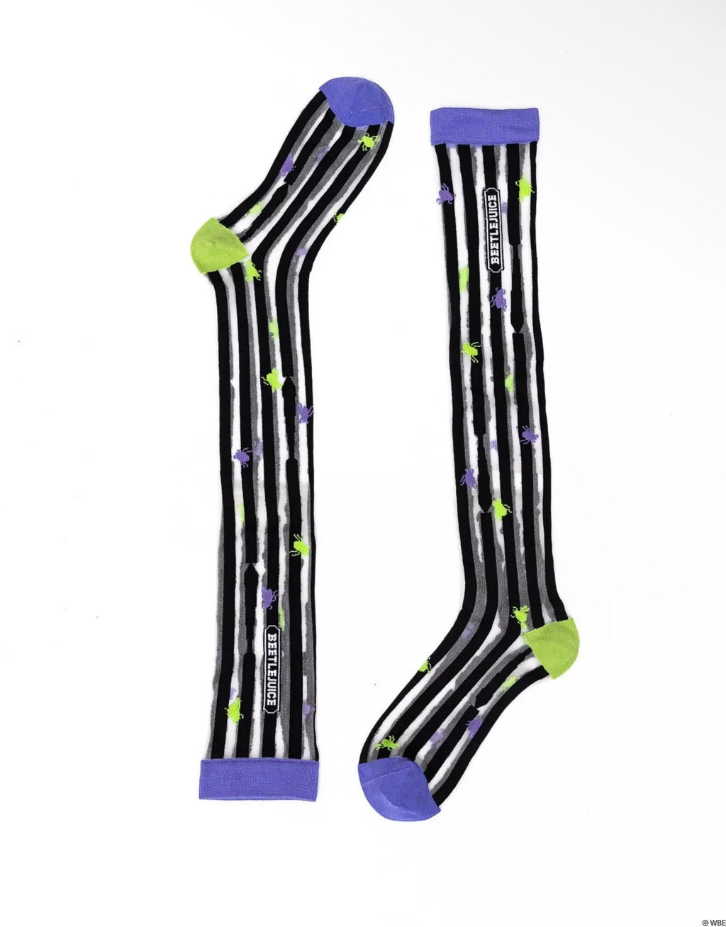 Beetle juice stripe knee high sheer socks
