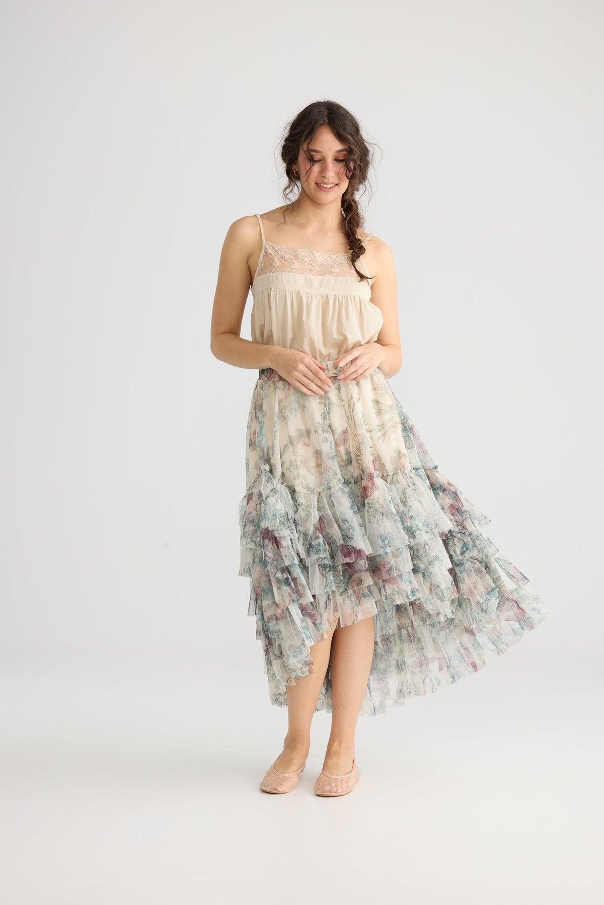 Miss roses sister violet ballerina tutu skirt  cream rose