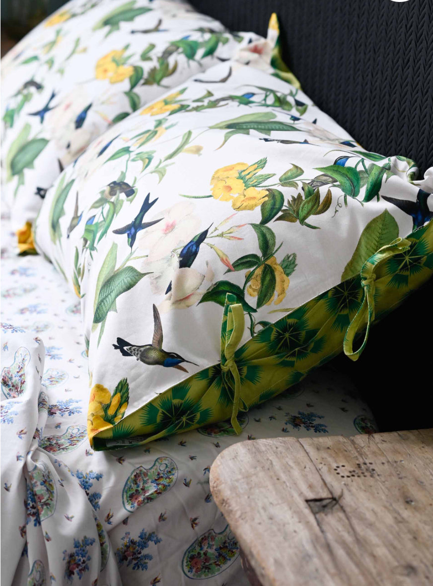 Lazybones pillowcase set hummingbird organic cotton