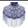 Santorini siren beaded capelet  royal blue