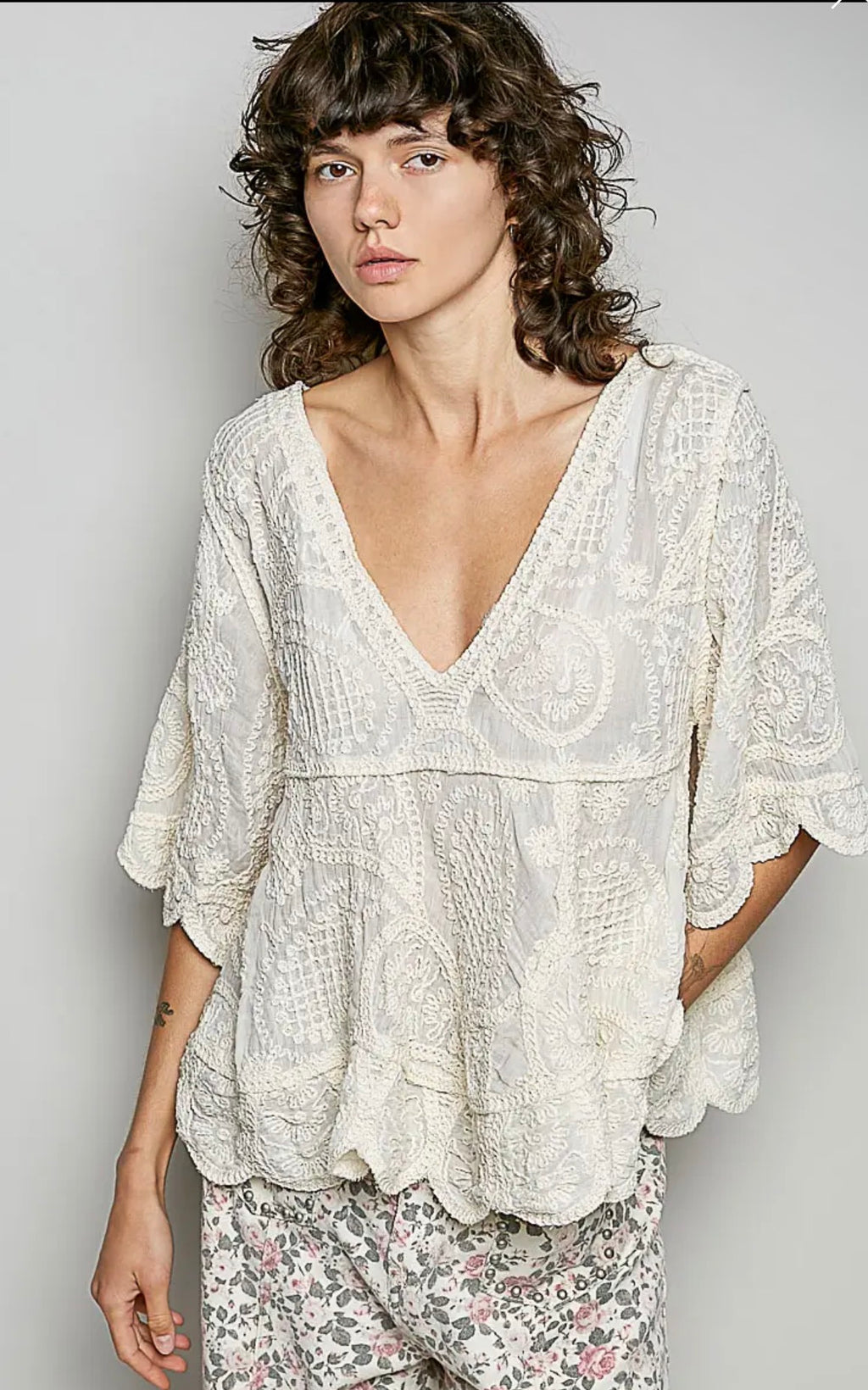 Pre order Stay Wild Charli top natural due 13th oct .