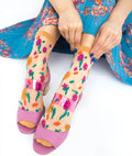 Ditsy floral sheer ankle socks