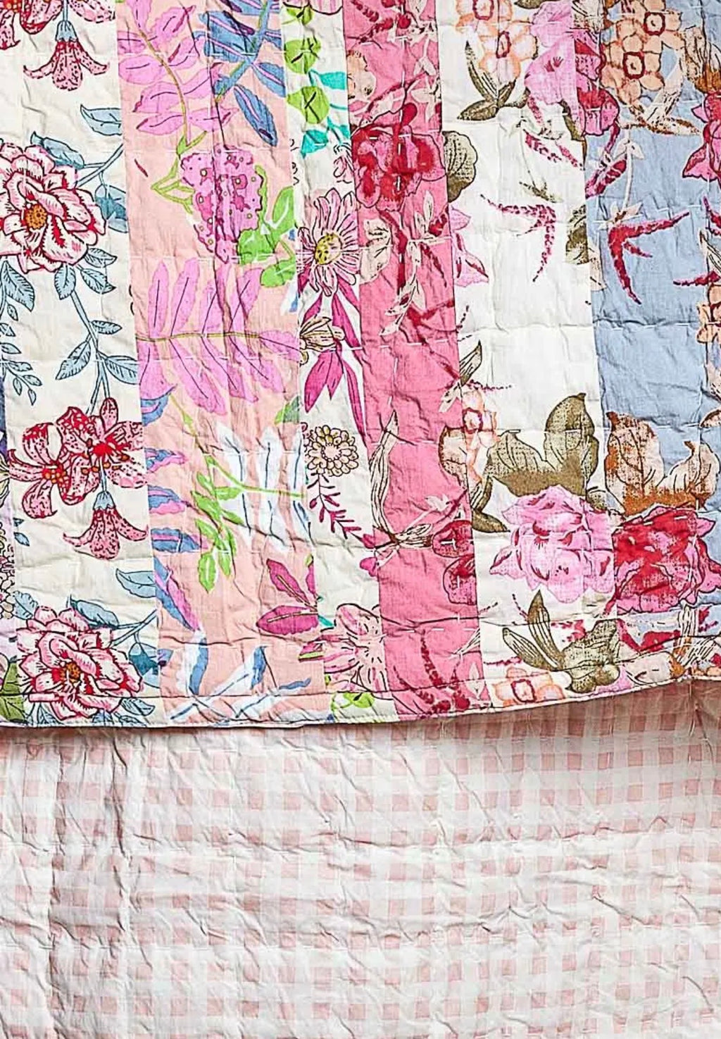 Laura floral patch work botanical print blanket