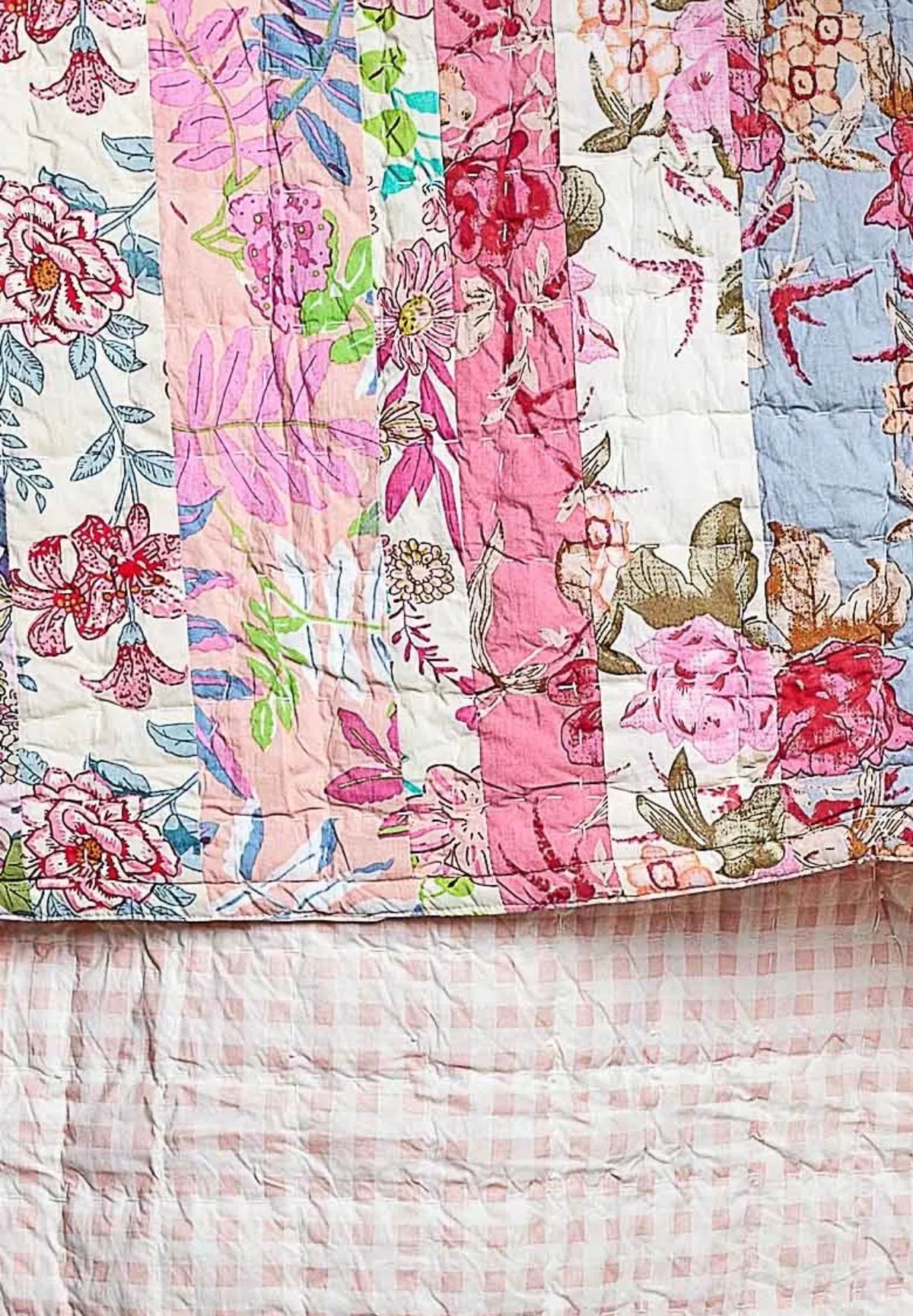 Laura floral patch work botanical print blanket