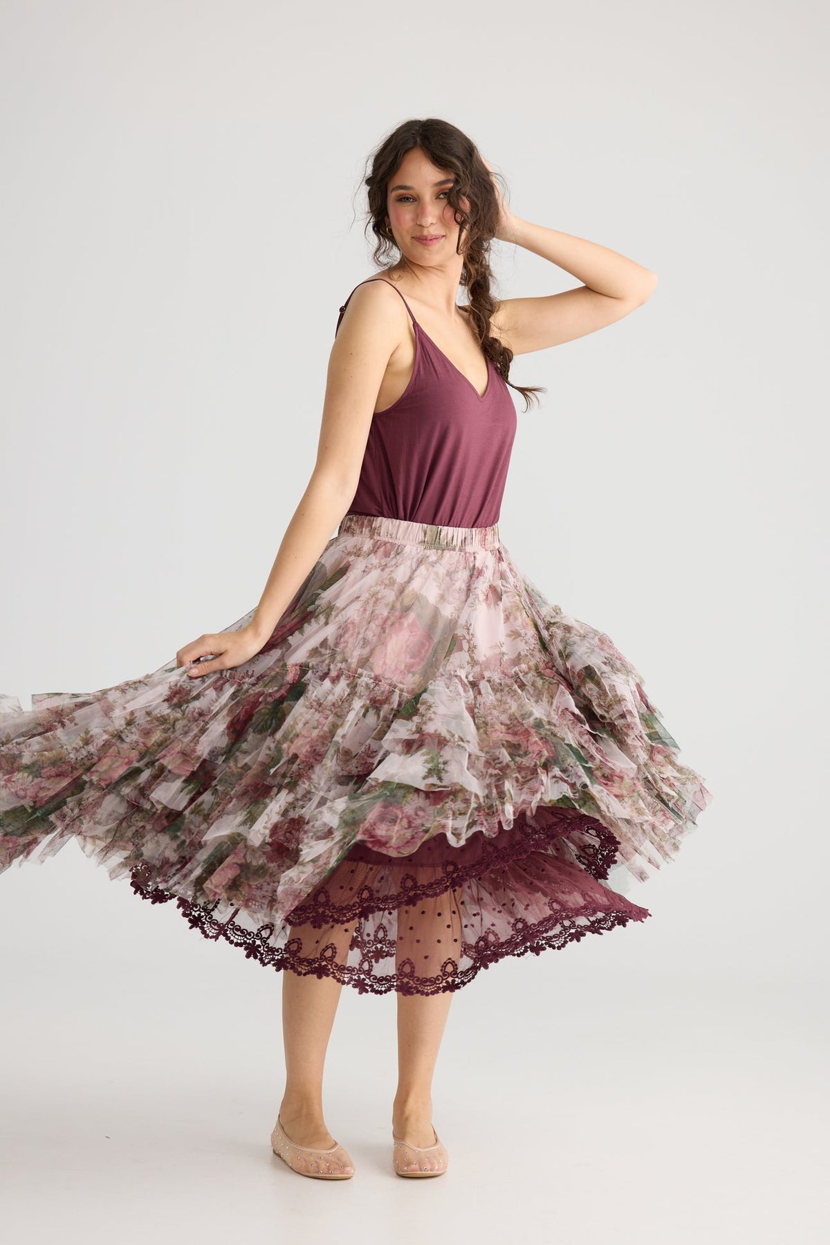 Miss roses sister violet ballerina tutu skirt wild pink rose