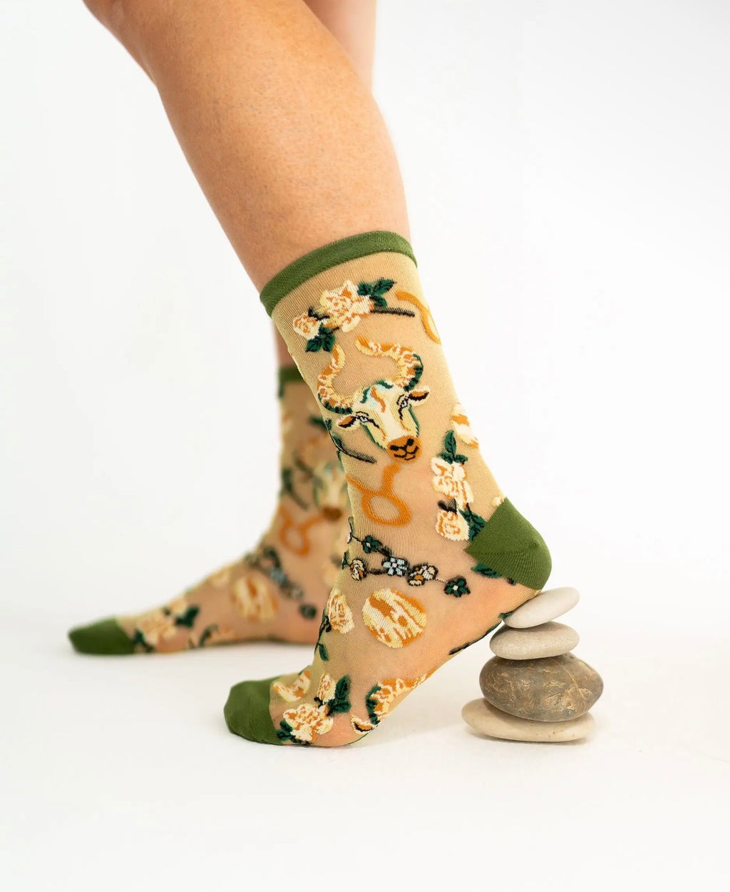 Taurus zodiac shimmer sheer socks