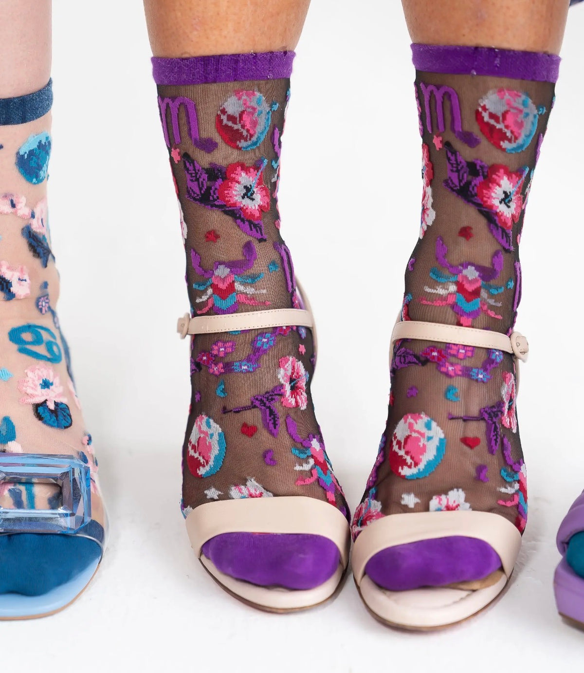 Scorpio zodiac sheer black socks