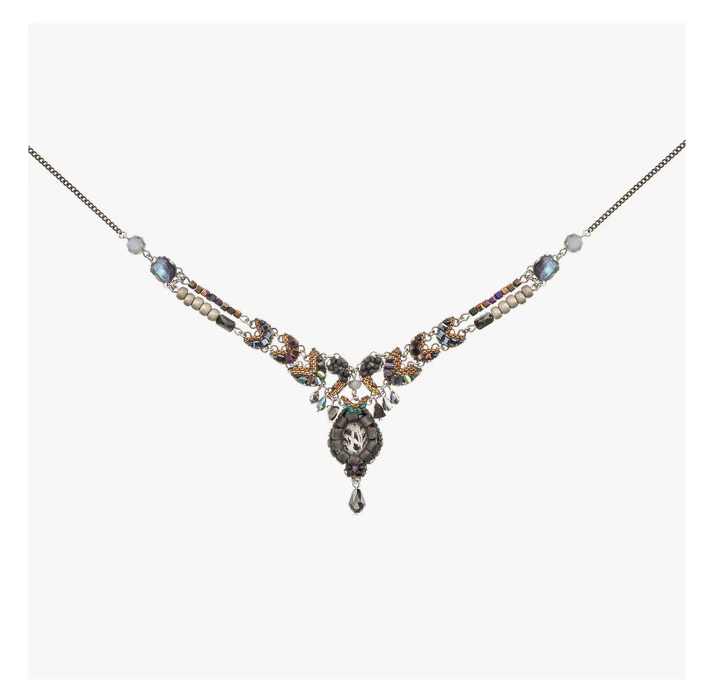 Ayala bar Obsidian Set, Classy Necklace, Nocturne C3625