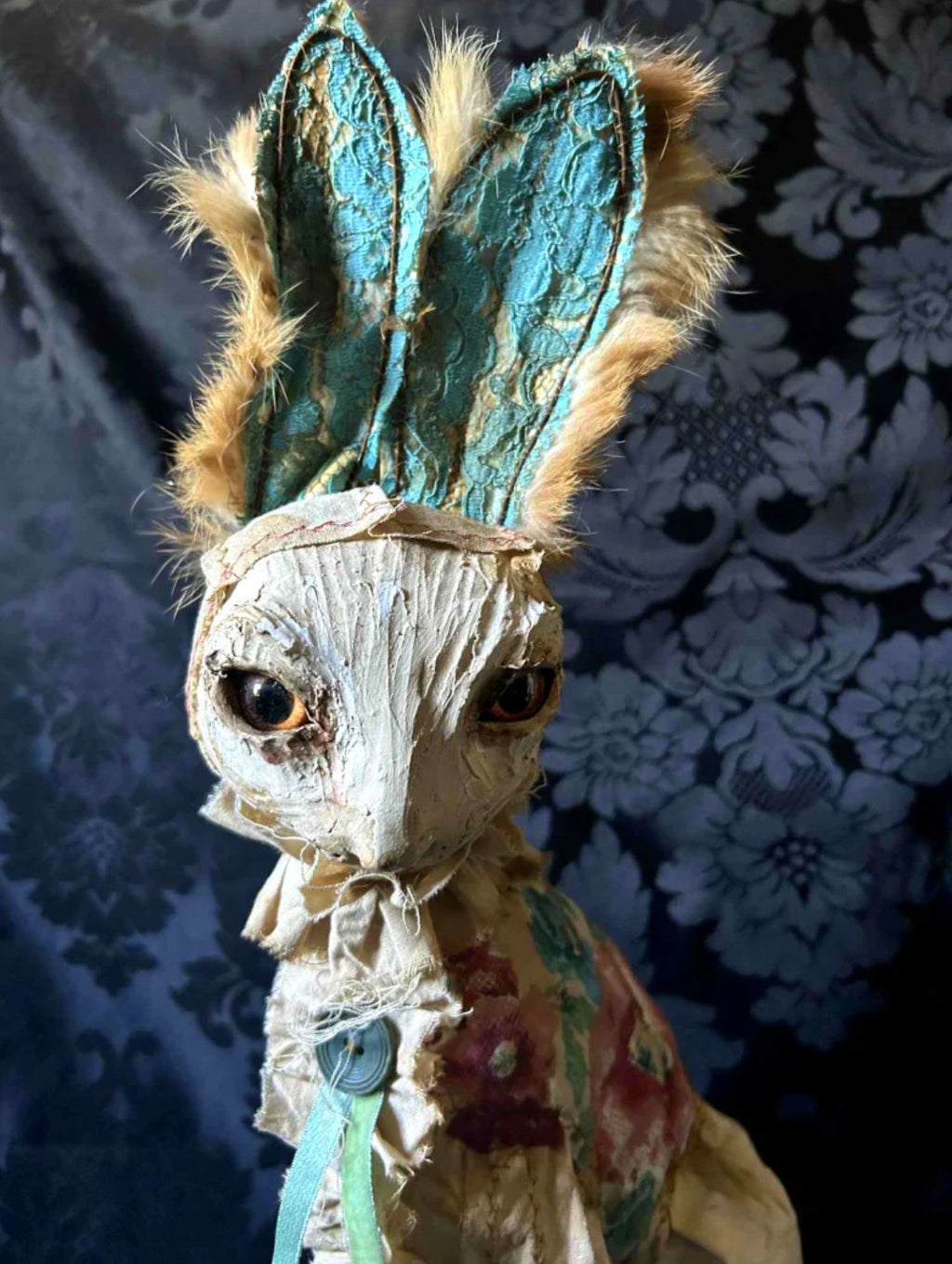 Hip hip decay poupon sitting rabbit sculpture