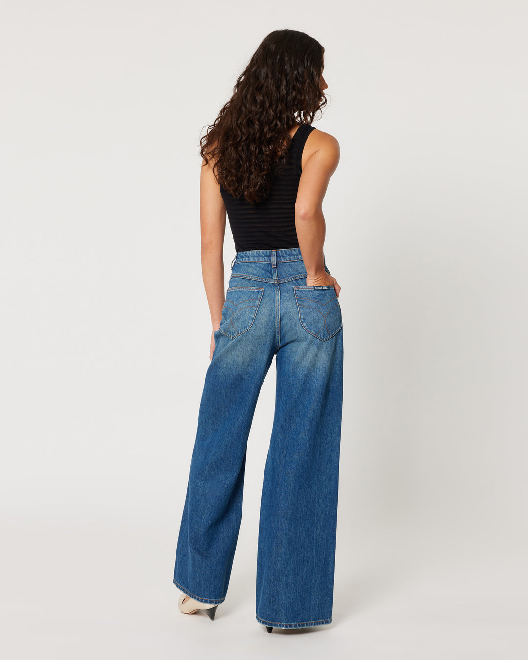ROLLAS WOMENS STUDIO FLARE DARK VINTAGE BLUE SALE