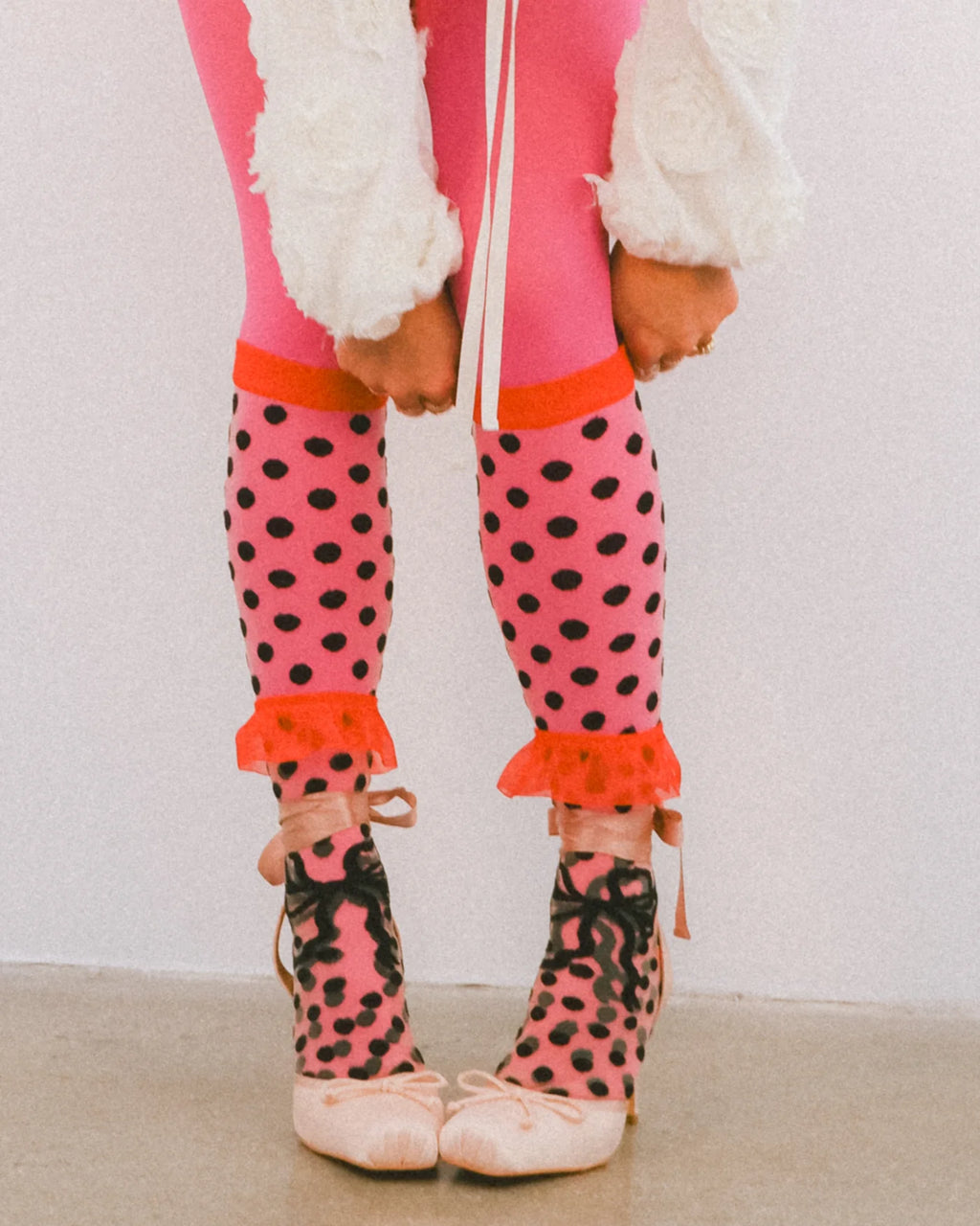 Polka dot knee high sheer