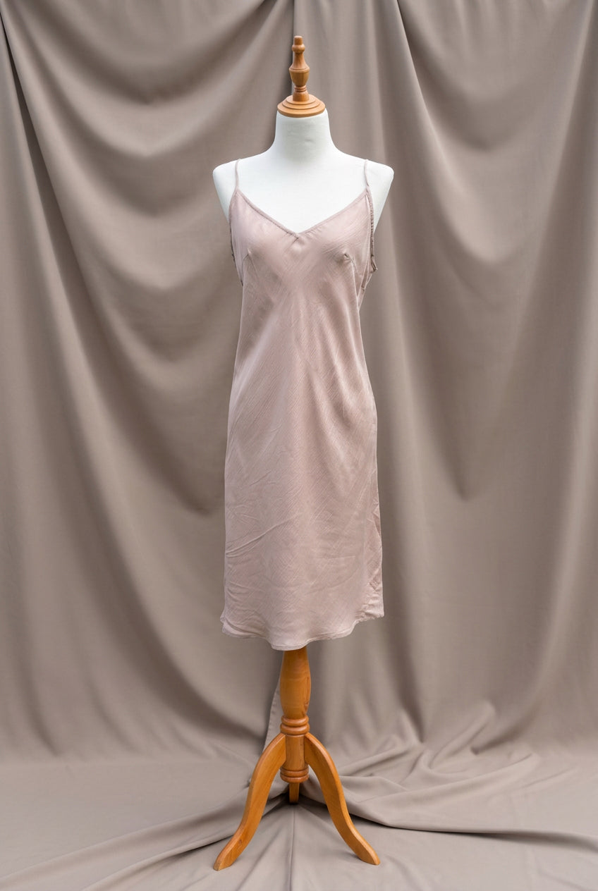 Otomo marilyn silk/linen slip midi orchid