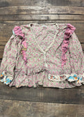 Pre order House of Jaded Gypsy Dusty Bloom Top Olive One Size