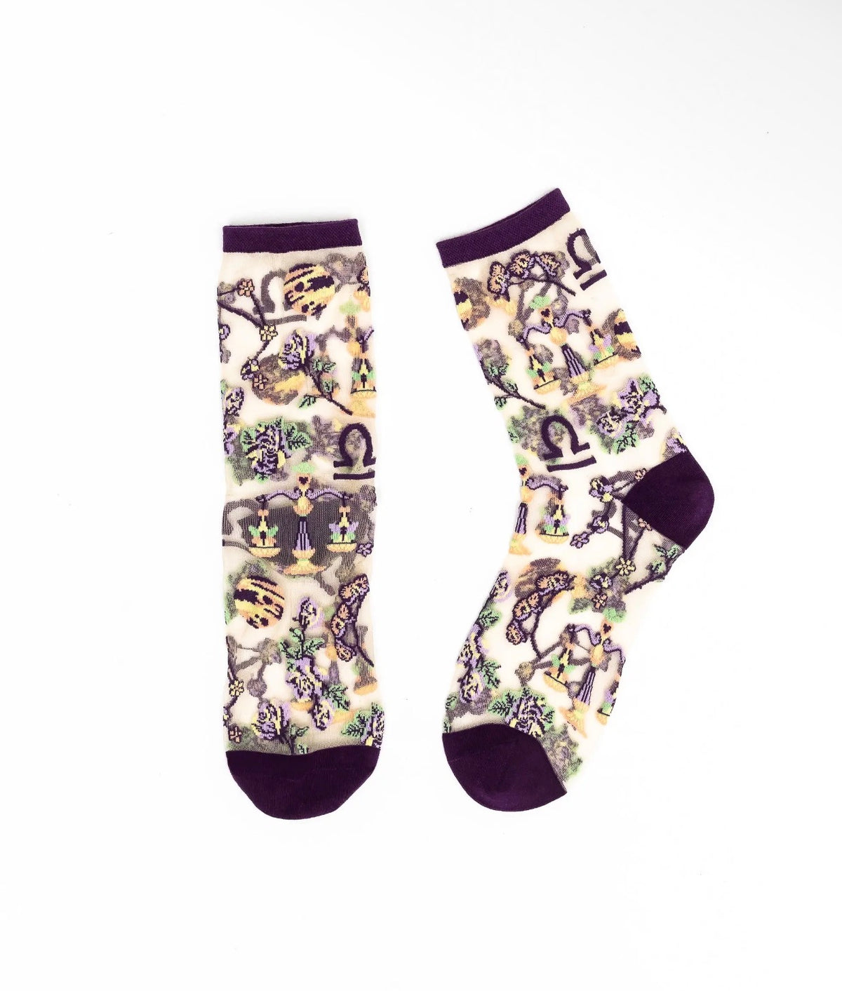 Libra zodiac sheer socks