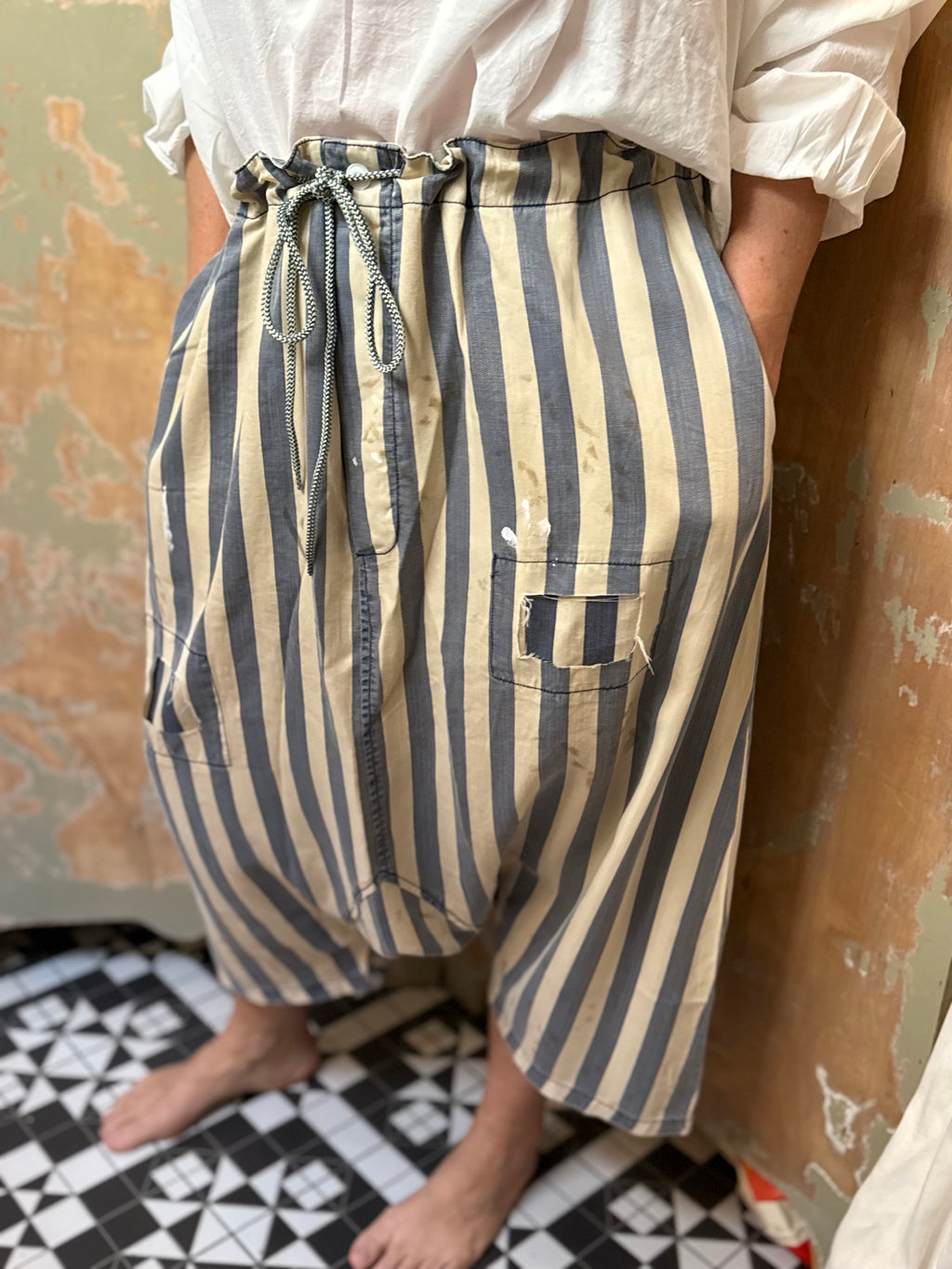 Earth song harem chambrey stripe pants jaded gypsy