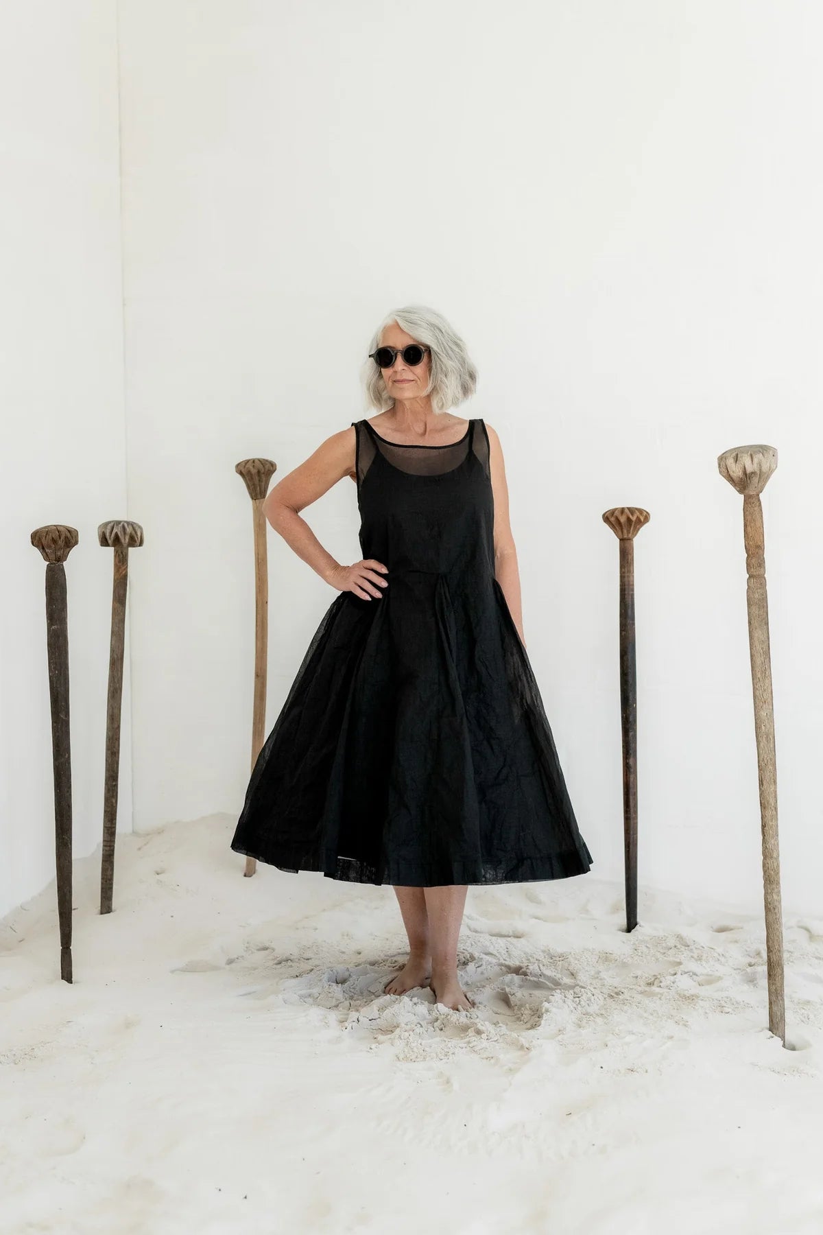 Megbydesign | Eden dress black - cotton organdy