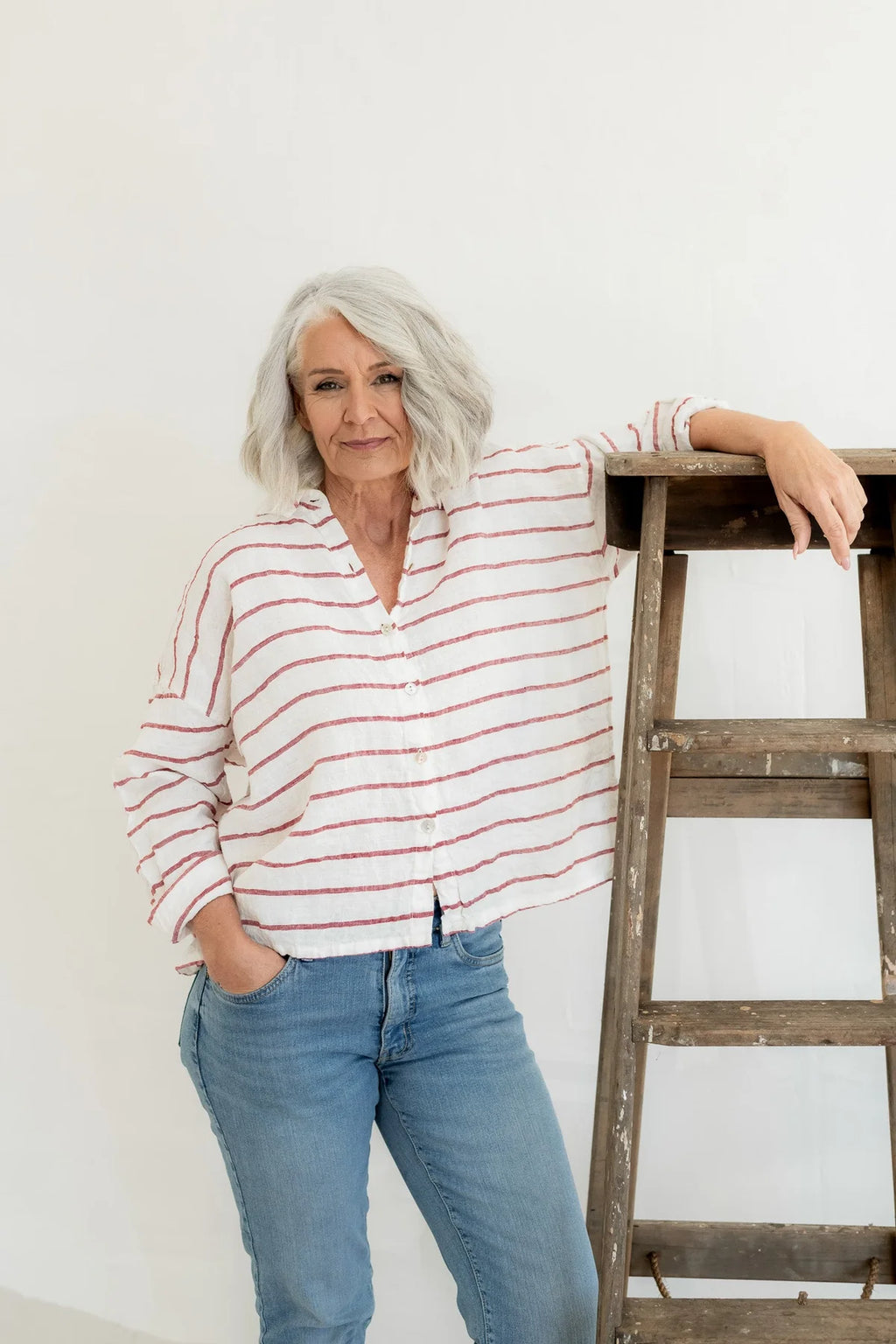 Megbydesign Hamilton shirt striped linen