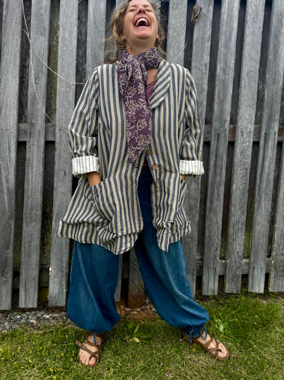 Winnie blue stripe coat