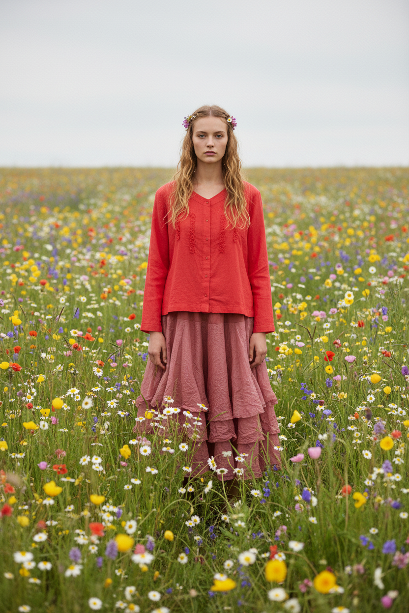 Agna Rose Blouse (1) & Wendy Old Rose Skirt – Spring Editorial