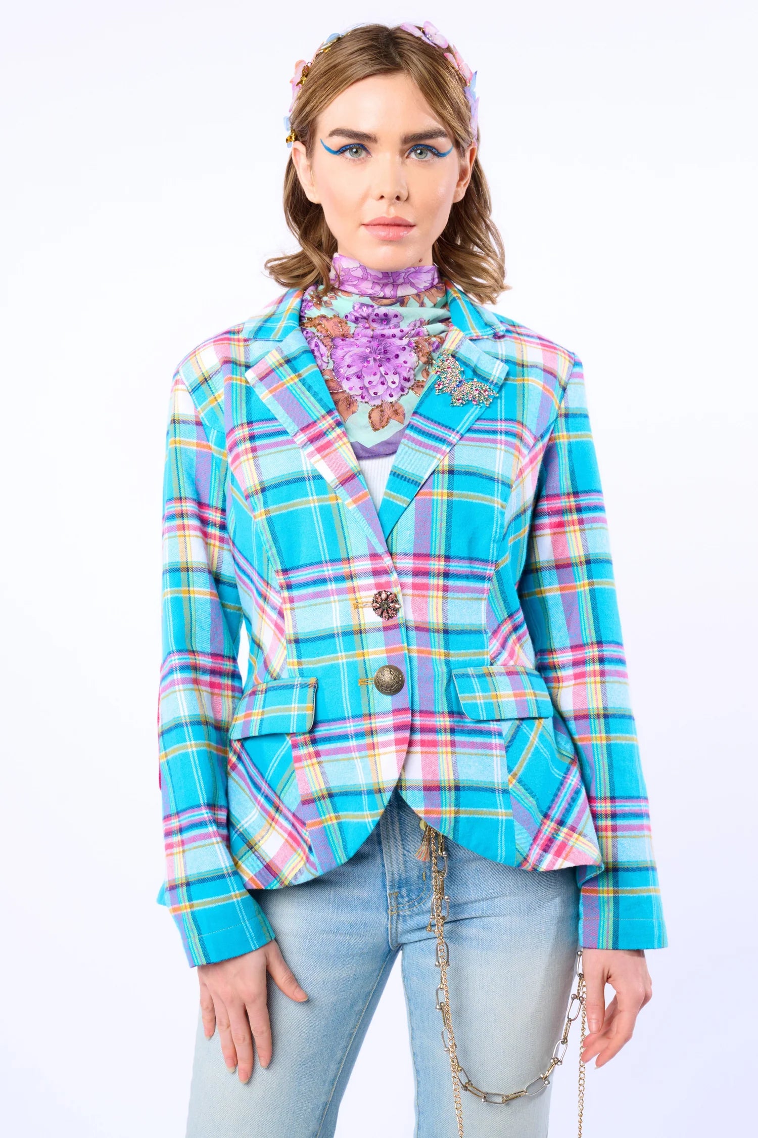 Aratta Dulce Plaid Blazer - Stay Wild Collective