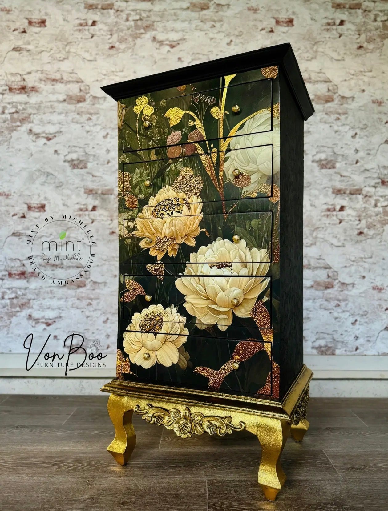  Autumn blossom mint decopage paper A3 - Stay Wild Collective  Decor