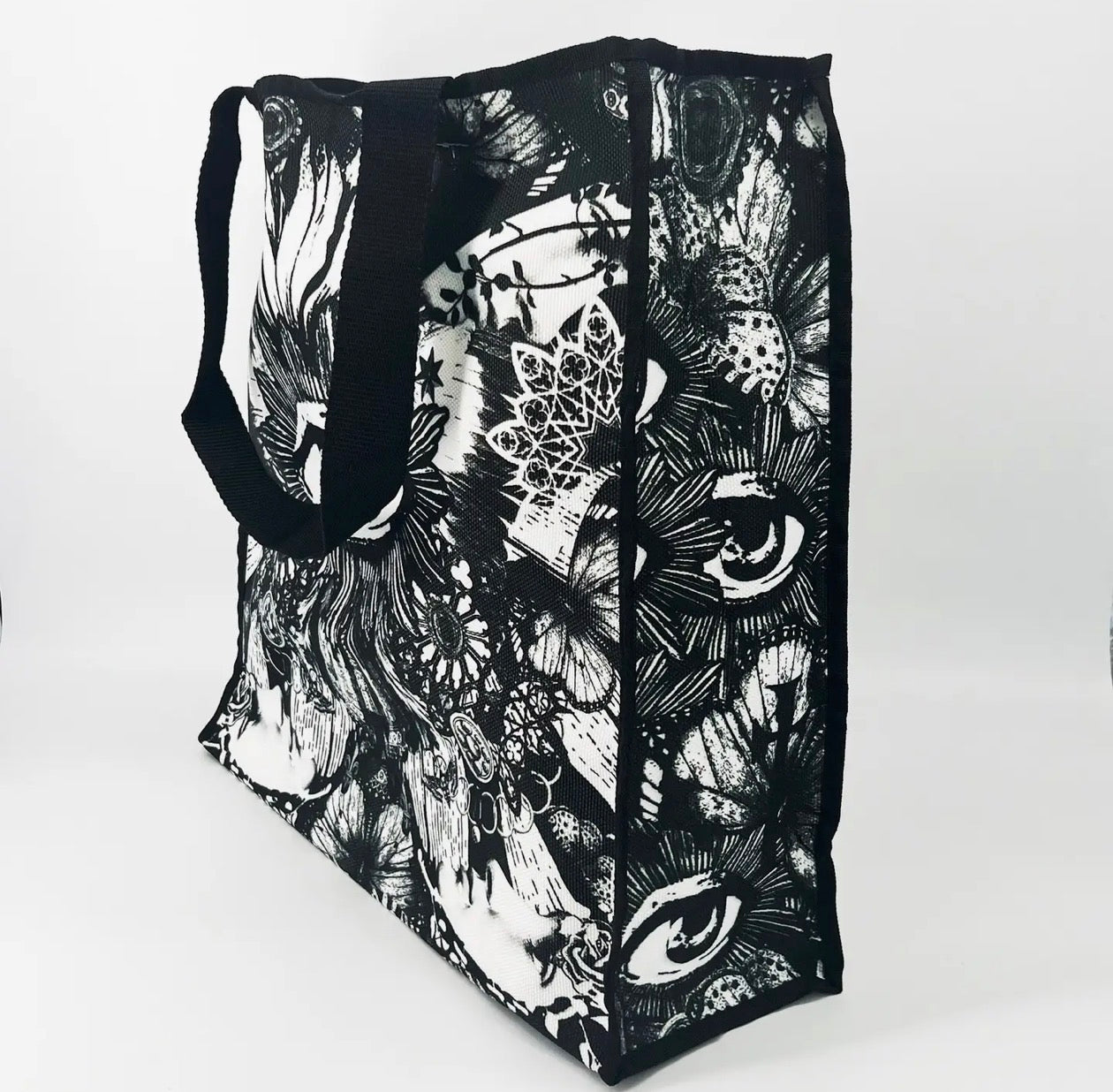 Voglio Bene large black butterfly tote