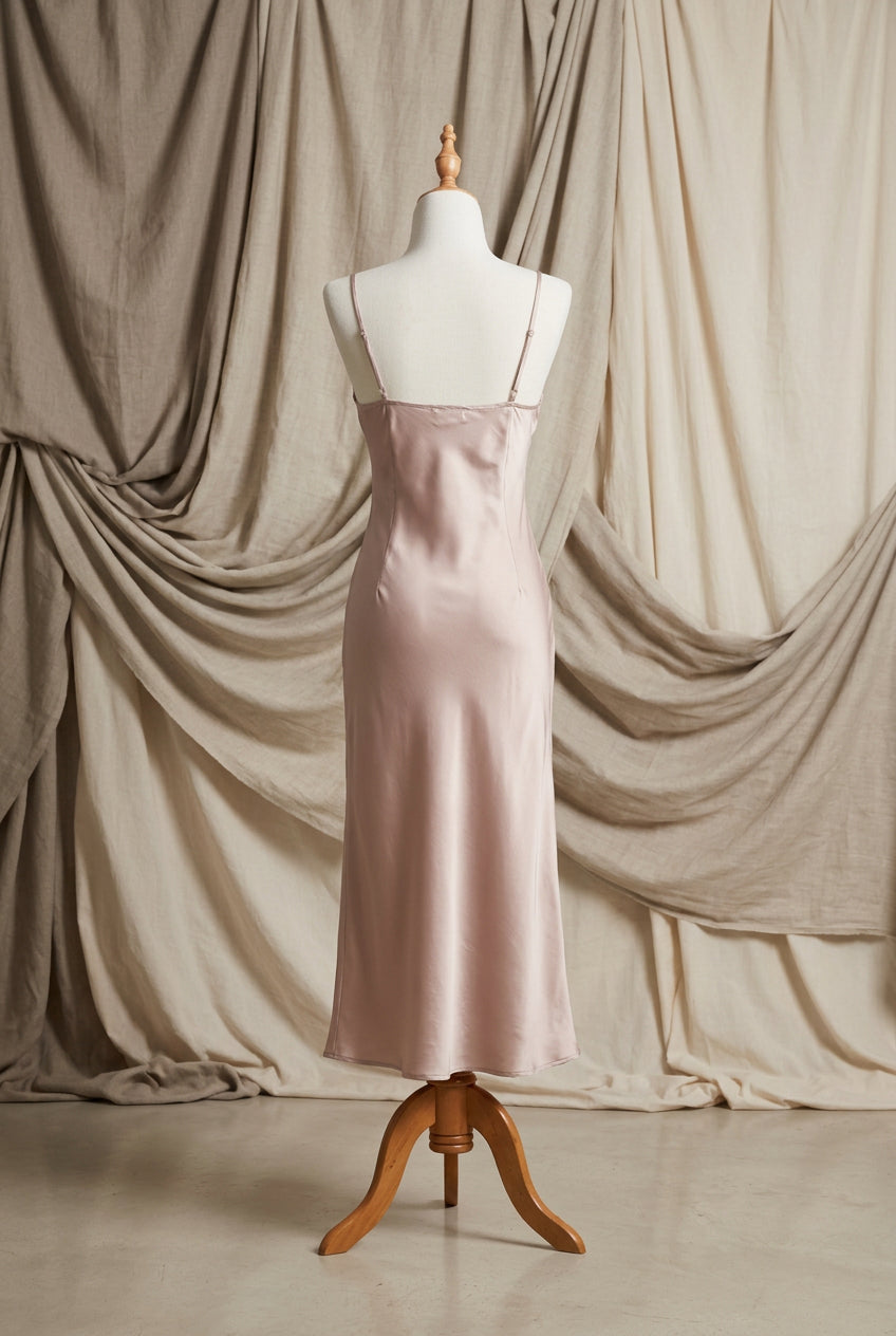 Otomo Marilyn Silk/linen slip orchid long
