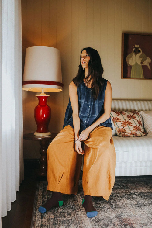Montaigne Eadie French Linen Pants with Drawstring O/S